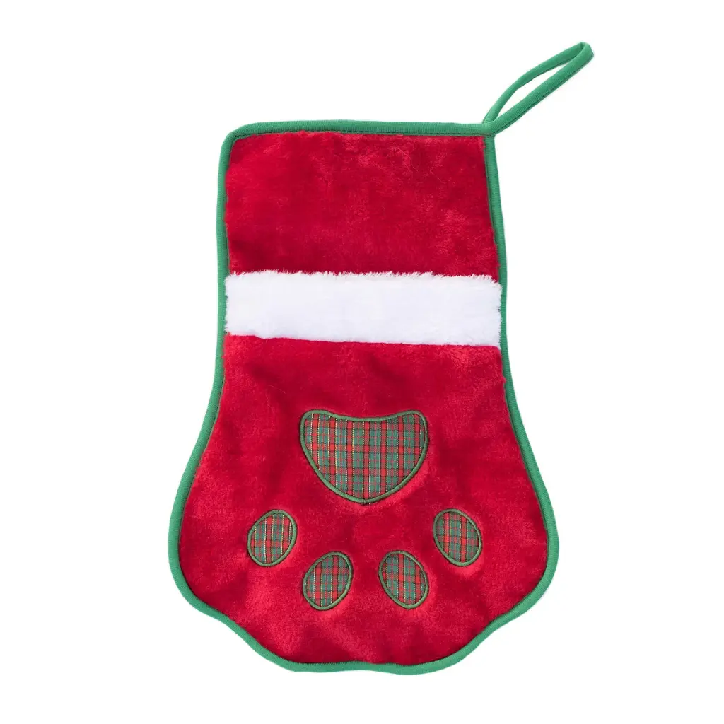 Zippy Paws : Kerst : Holiday Stocking Red Paw