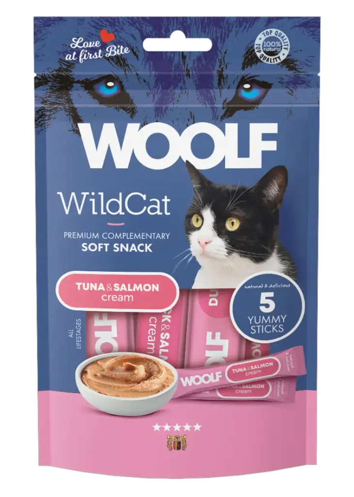 Woolf Wildcat Regular Cream : Tuna & Salmon - 5 Stuks