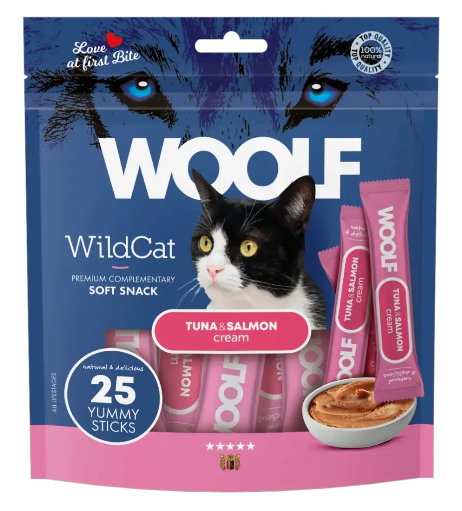 Woolf Wildcat Regular Cream : Tuna & Salmon - 25 Stuks