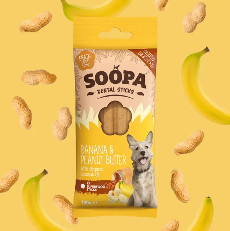 Soopa : Dental Sticks : Banana & Peanut Butter