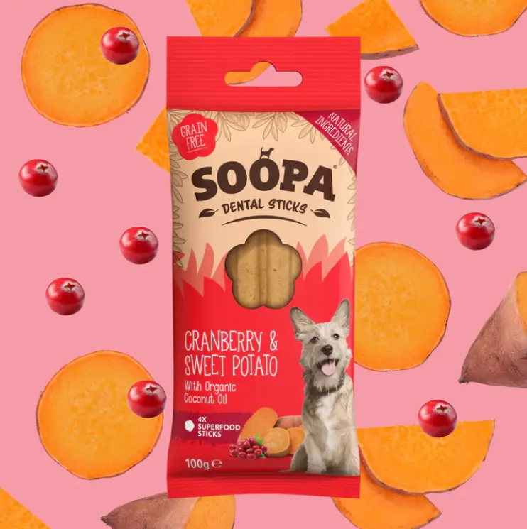 Soopa : Dental Sticks : Cranberry & Sweet potato