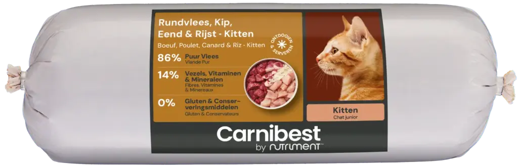 Carnibest : Rundvlees, Kip, Eend & Rijst - Kitten - 500 g 