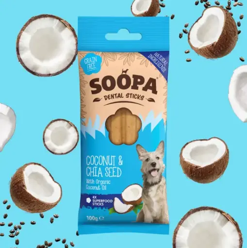 [4DC0470003] Soopa : Dental Sticks : Coconut & Chia seed