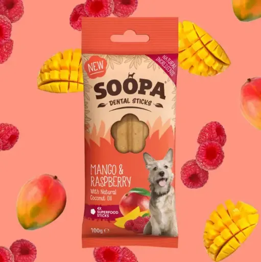 [4DC0470007] Soopa : Dental Sticks : Mango & Raspberry 
