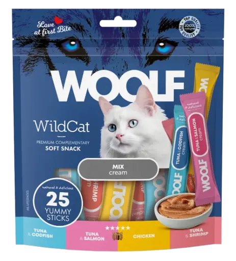 [4DC0050093] Woolf Wildcat Regular Cream : Mix Pack - 25 Stuks