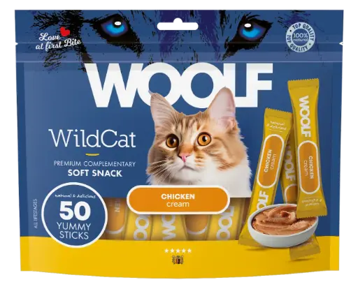 [4DC0050096] Woolf Wildcat Regular Cream : Chicken - 50 Stuks