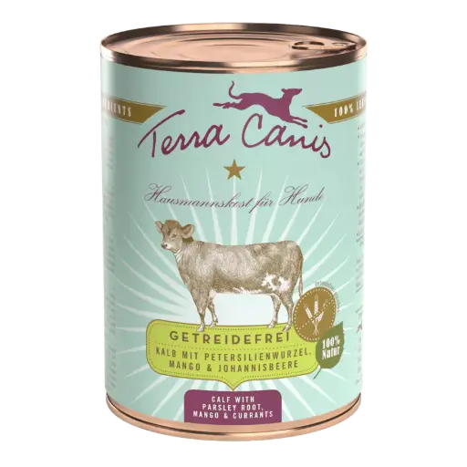 Terra Canis : Graanvrij Kalfsvlees met Peterseliewortel, Mango & Zwarte Bes