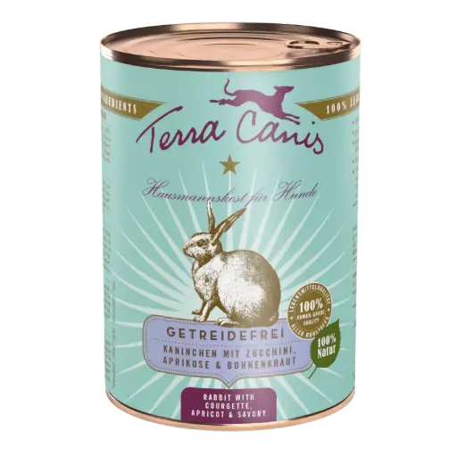 [4DC0070032] Terra Canis : Graanvrij Konijn met Courgette, Abrikoos & Komkommerkruid (bernagie)