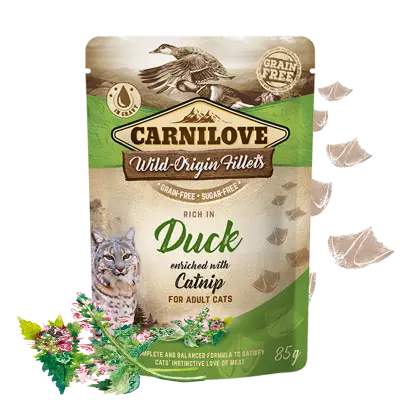 [4DC0640020] Carnilove Cat : Pouch Duck with Catnip