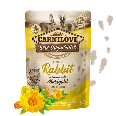 [4DC0640024] Carnilove Cat : Pouch Rabbit with Marigold