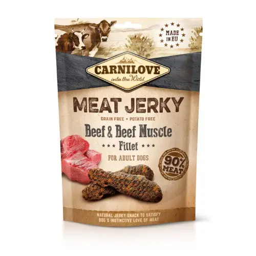 [4DC0640047] Carnilove Dog : Jerky - Beef and Beef Muscle