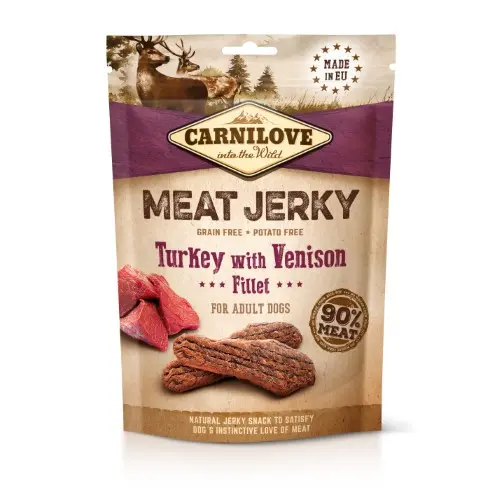 [4DC0640054] Carnilove Dog : Jerky - Turkey with Venison