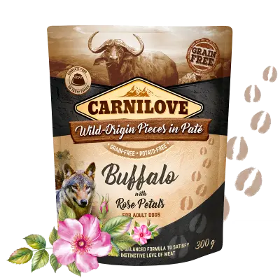 [4DC0640055] Carnilove Dog : Pouch - Buffalo with Rose Petals