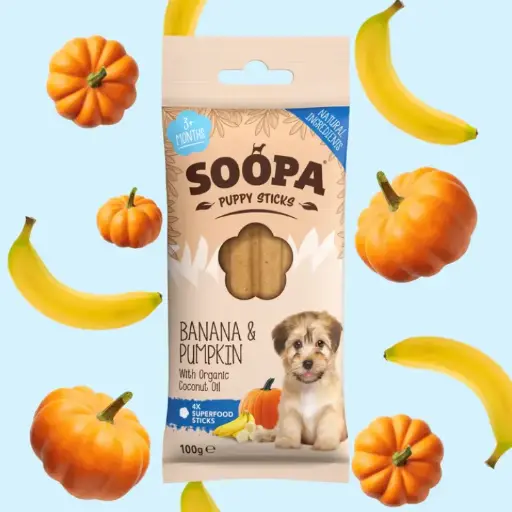 [4DC0470031] Soopa : Dental Sticks : Banana & Pumpkin - Puppy