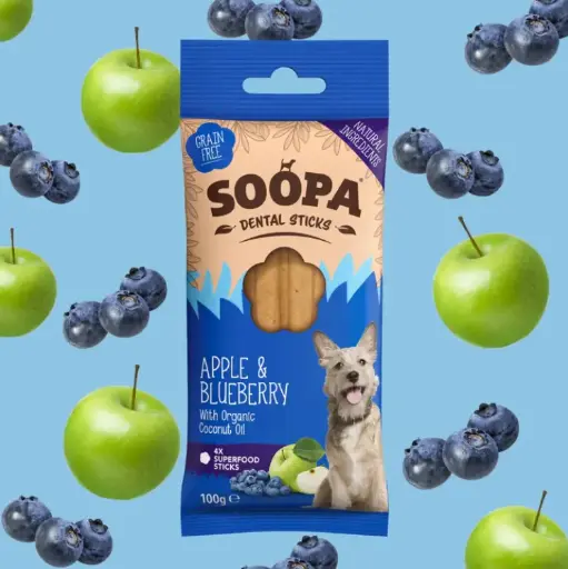 [4DC0470030] Soopa : Dental Sticks : Apple & Blueberry