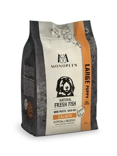 [4DC0360089] Monopets : Fresh Fish LARGE Salmon - Puppy - 12kg 