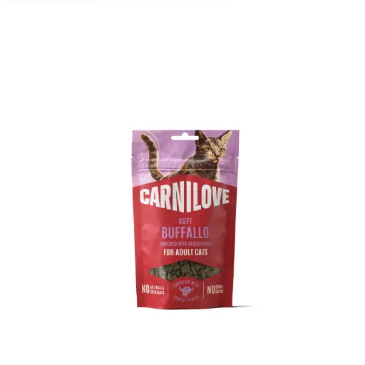 [4DC0640093] Carnilove Cat : Soft Snack Buffalo with Blueberries