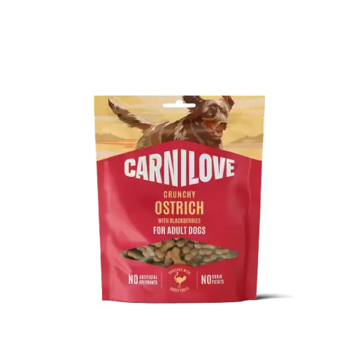 [4DC0640102] * Carnilove Dog : Crunchy Snack - Ostrich with Blackberries
