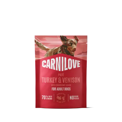 [4DC0640112] * Carnilove Dog : Pouch - Turkey & Venison with Strawberry Leaves