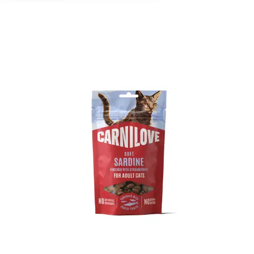 [4DC0640115] * Carnilove Cat : Soft Snack Sardine with Strawberry