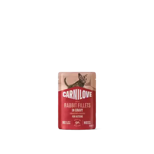 [4DC0640124] * Carnilove Cat : Gravy Pouch - Rabbit with Marigold for Kittens