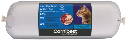 [4DC0130018] Carnibest : Lam, Kip, Eend & Rijst - Kat - 500 g