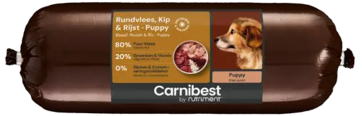 [4DC0130029] Carnibest : Rundvlees, Kip & Rijst - Puppy - 1 kg 