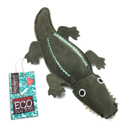 [4DC0220013] Green & Wilds : Colin the Crocodile, Eco Dog Toy