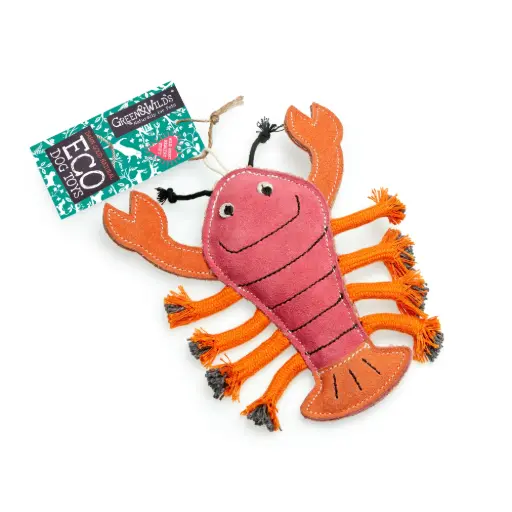 [4DC0220036] Green & Wilds : Larry the Lobster, Eco Dog Toy