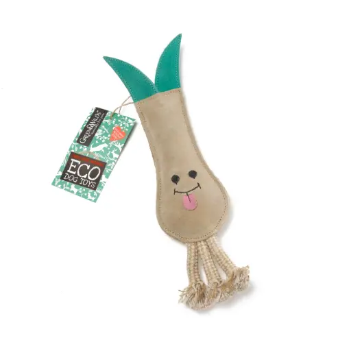[4DC0220037] Green & Wilds : Lenny the Leek, Eco Dog Toy