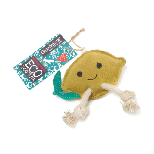 [4DC0220038] Green & Wilds : Libby the Lemon, Eco Cat & Dog Toy